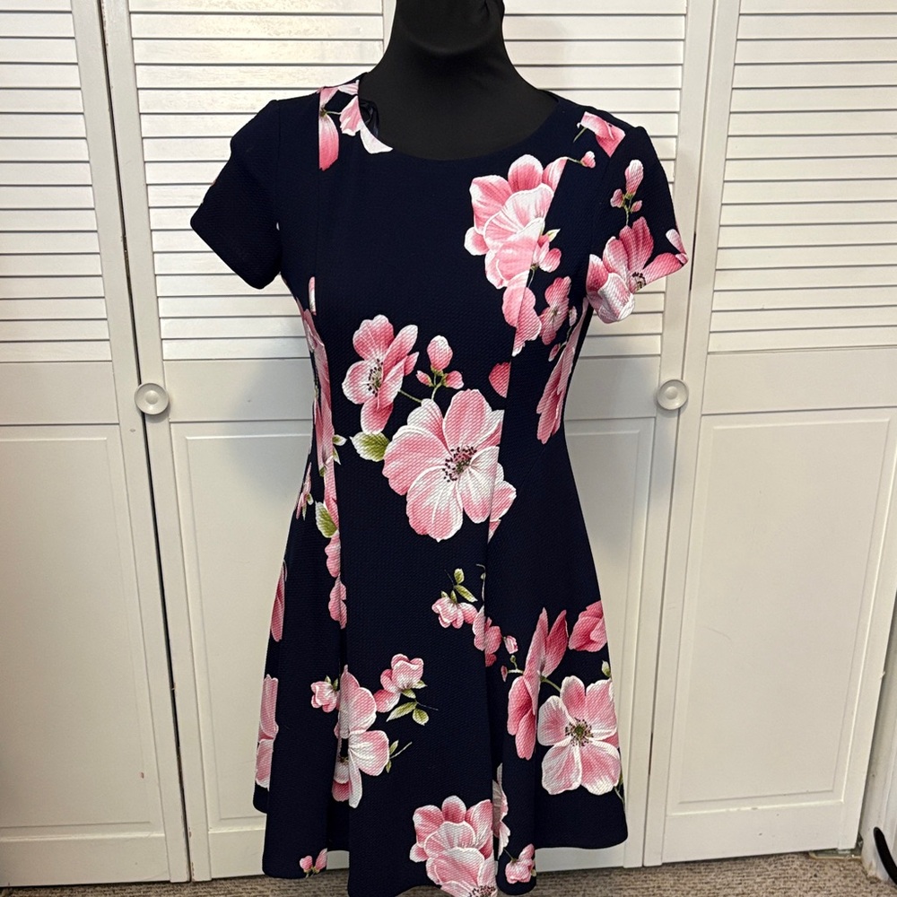 Jessica Howard Navy Dress with Pink Flowers